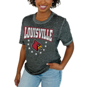 Women's Gameday Couture  Charcoal Louisville Cardinals Sprint T-Shirt