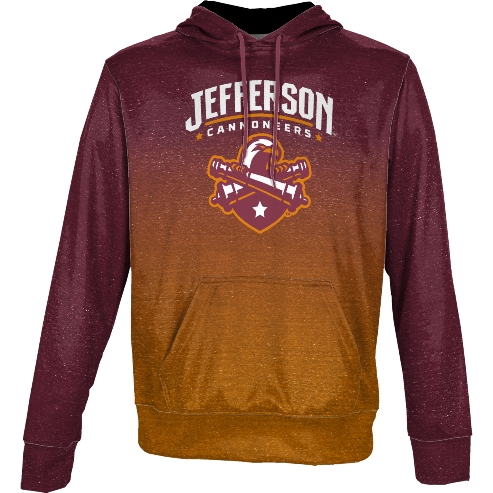 Men's ProSphere Maroon Jefferson Community College Cannoneers Ombre Logo Pullover Hoodie - Image 6
