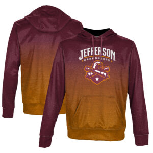Men's ProSphere Maroon Jefferson Community College Cannoneers Ombre Logo Pullover Hoodie