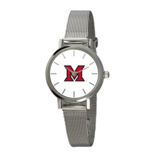 Women's  Silver Miami University RedHawks Plexus Stainless Steel Watch