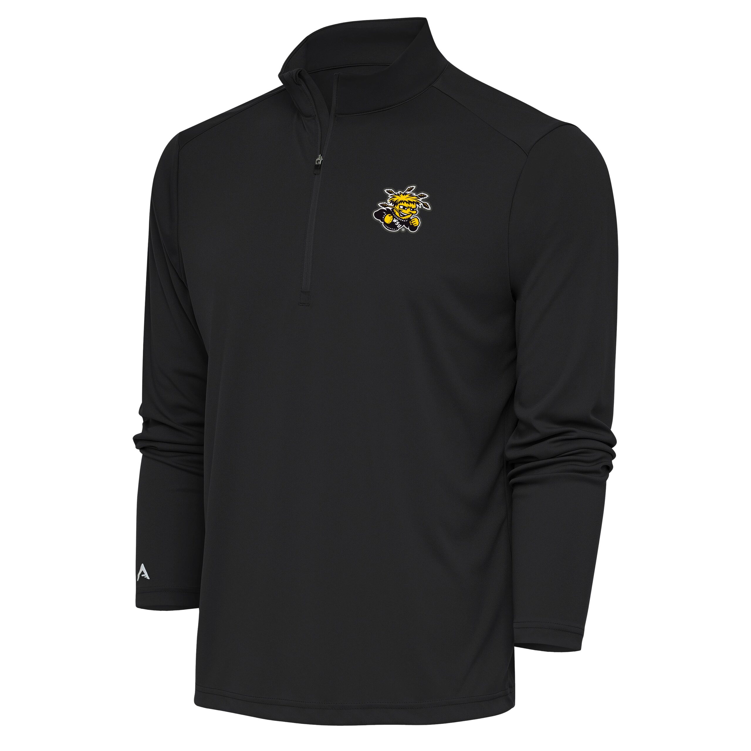 Men's Antigua Charcoal Wichita State Shockers Tribute Quarter-Zip Pullover Top