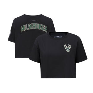 Women's Pro Standard  Black Milwaukee Bucks Boxy T-Shirt