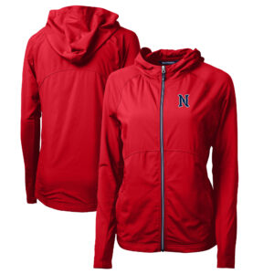 Women's Cutter & Buck Red Nashville Sounds Adapt Eco Knit Hybrid Recycled Raglan Full-Zip Jacket