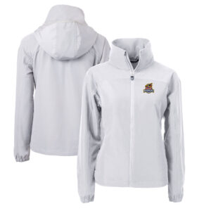 Women's Cutter & Buck  Gray Toledo Mud Hens Charter Eco Recycled Full-Zip Jacket