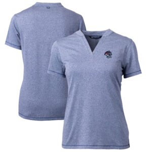 Women's Cutter & Buck  Heather Navy Binghamton Rumble Ponies Forge DryTec Heathered Stretch Blade Top