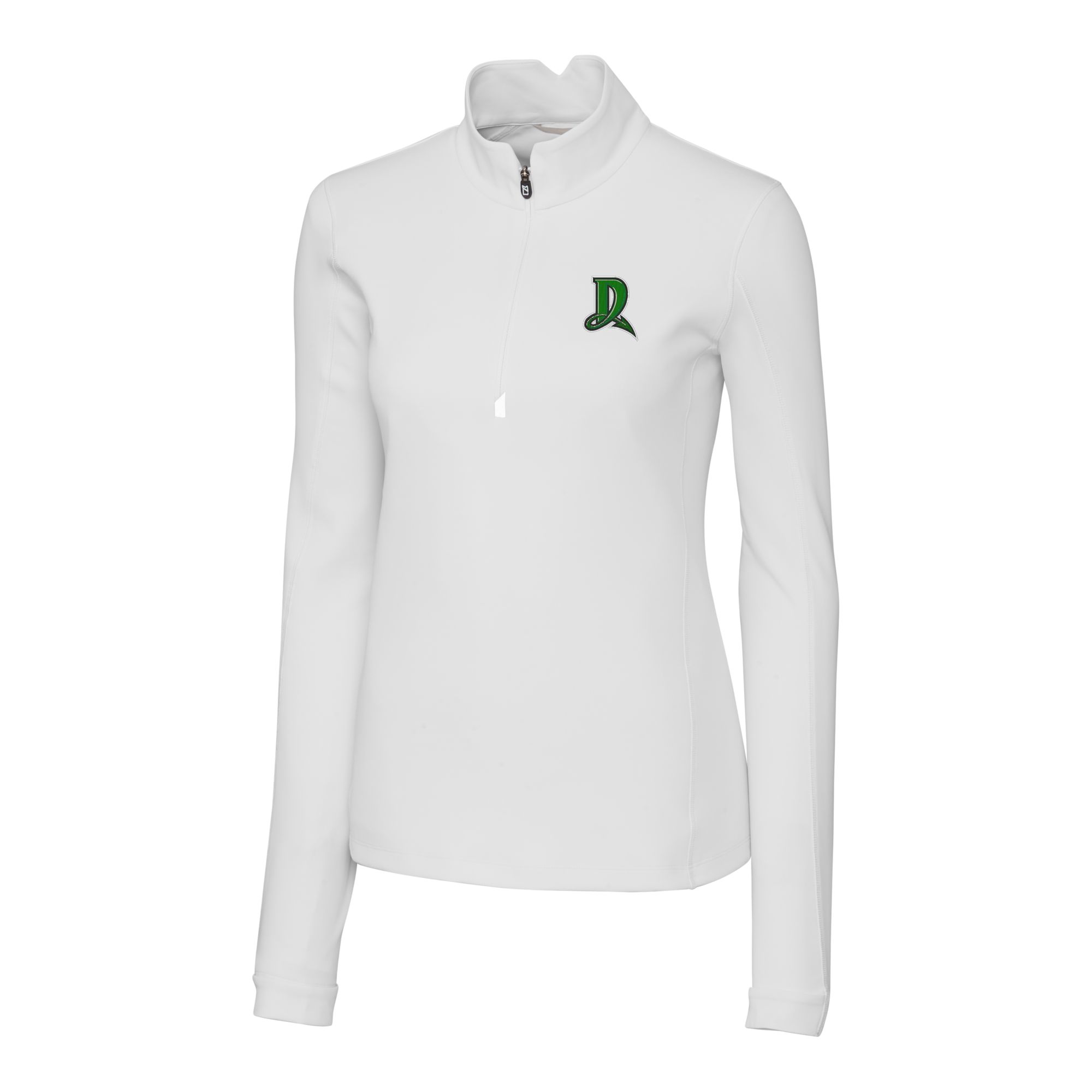 Women's Cutter & Buck White Dayton Dragons Traverse DryTec Stretch Quarter-Zip Pullover Top - Image 3