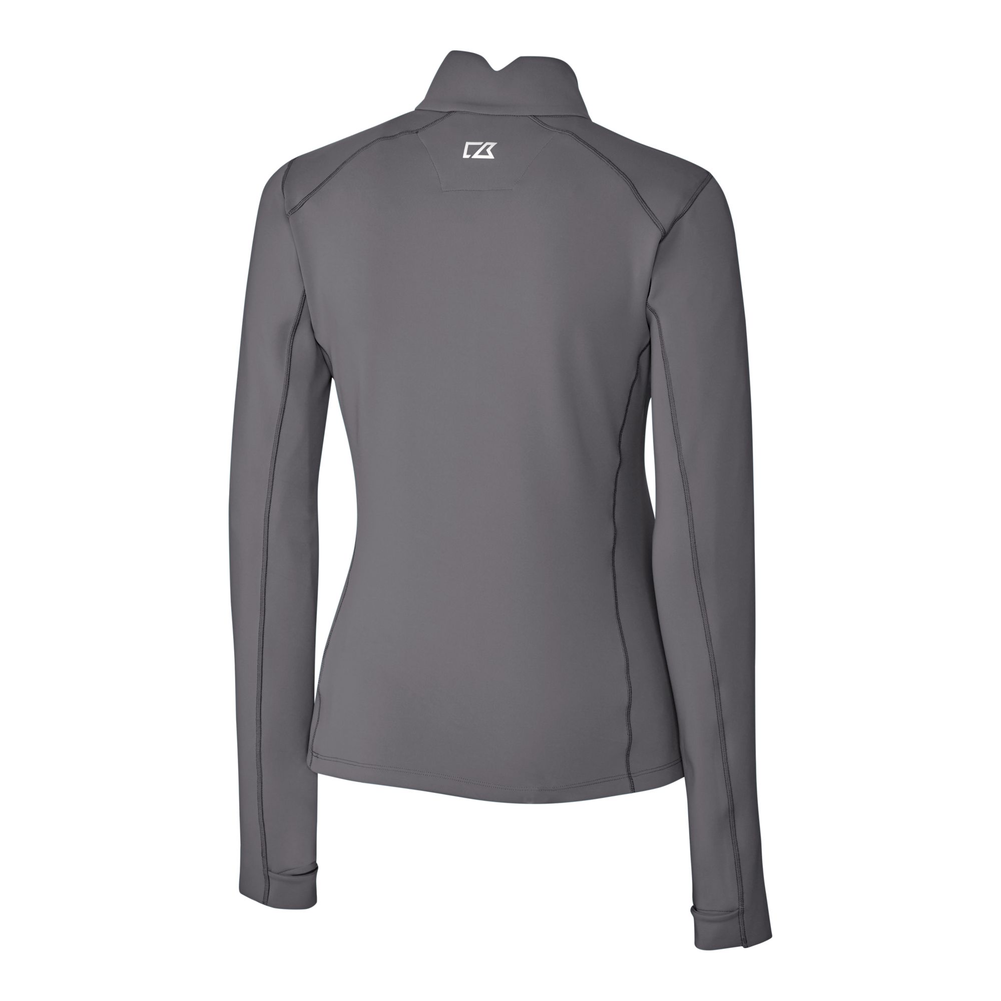 Women's Cutter & Buck Gray Gwinnett Stripers Traverse DryTec Stretch Quarter-Zip Pullover Top - Image 7