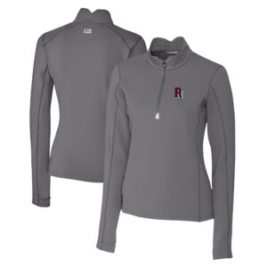Women's Cutter & Buck  Gray Round Rock Express Traverse DryTec Stretch Quarter-Zip Pullover Top