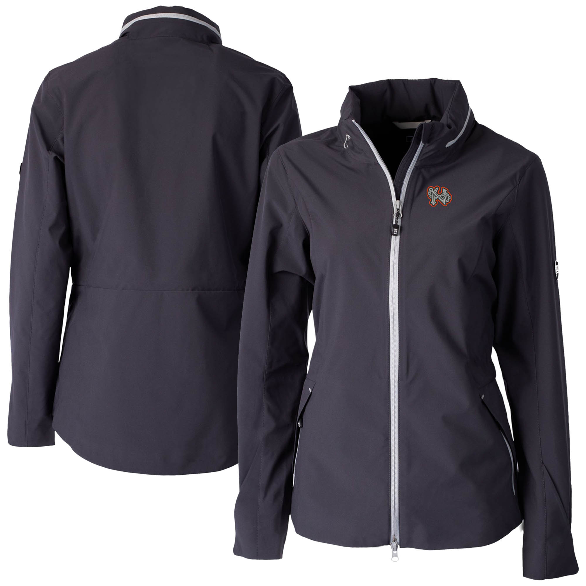 Women's Cutter & Buck Charcoal Norfolk Tides WeatherTec Vapor Water Repellent Stretch Full-Zip Rain Jacket