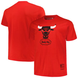 Men's Mitchell & Ness Red Chicago Bulls Big & Tall Hardwood Classics Vintage Logo T-Shirt