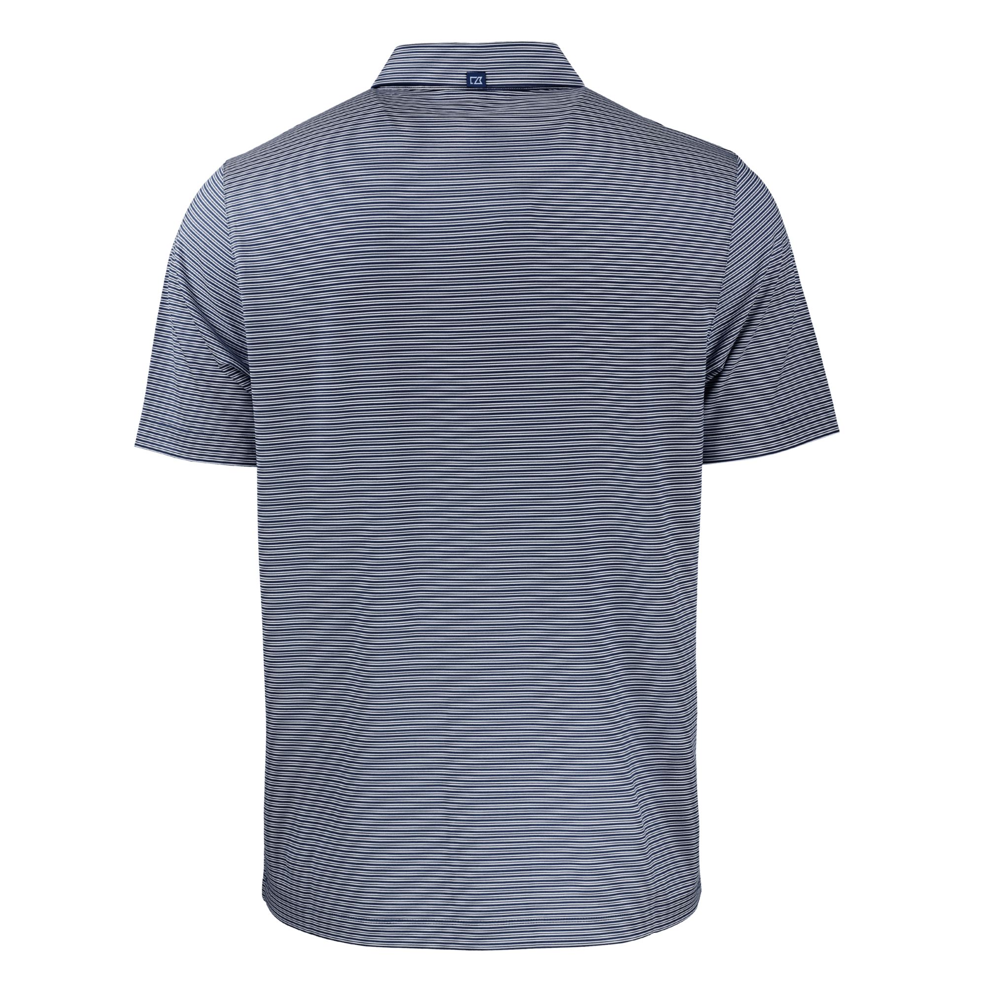 Men's Cutter & Buck Navy Detroit Lions Big & Tall Americana Forge Eco Double Stripe Stretch Recycled Polo - Image 5