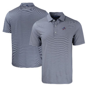 Men's Cutter & Buck Navy Detroit Lions Big & Tall Americana Forge Eco Double Stripe Stretch Recycled Polo