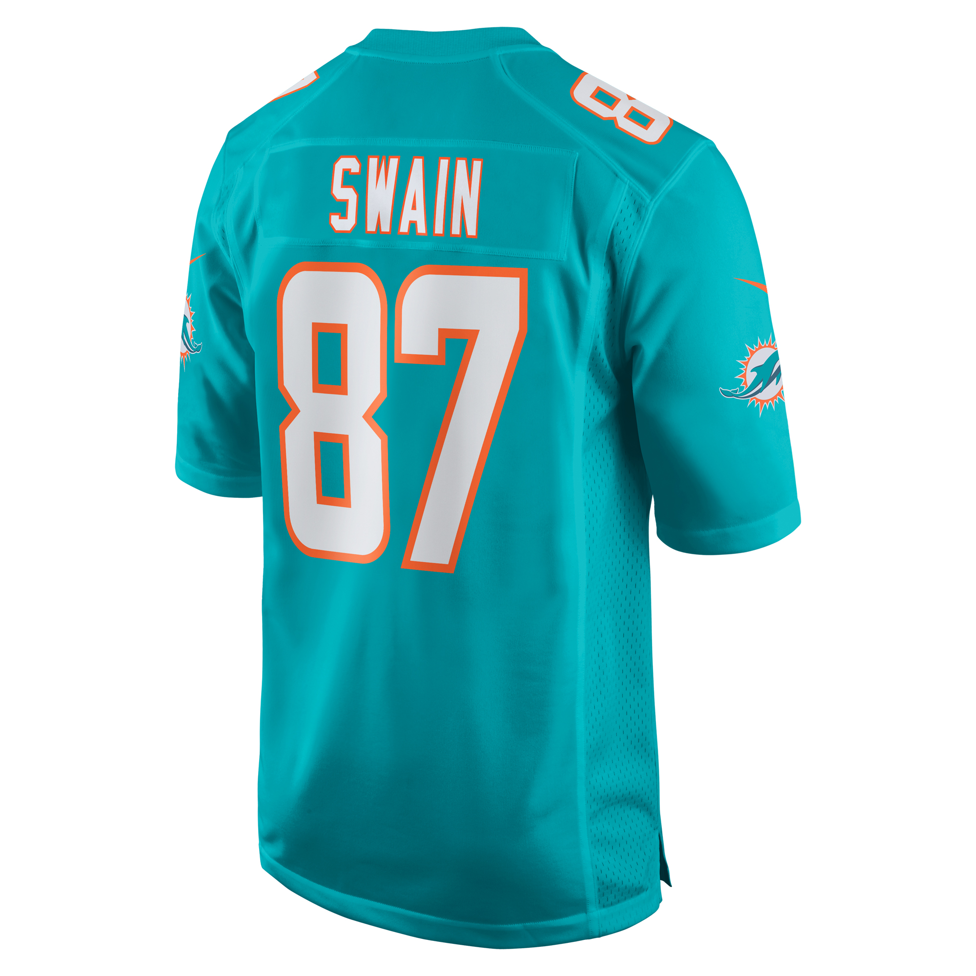 Men's Nike Freddie Swain Aqua Miami Dolphins Game Jersey - Image 4
