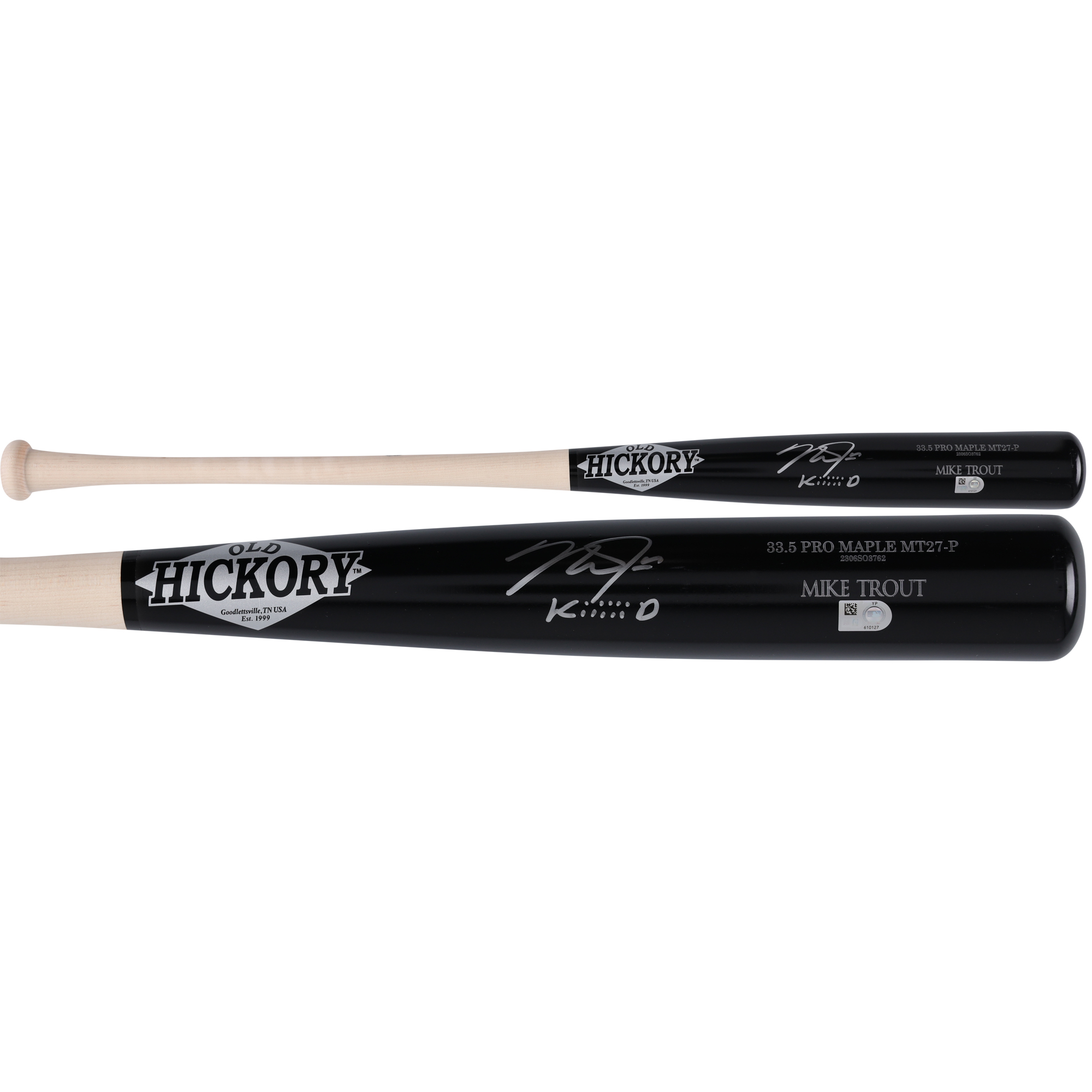 Mike Trout Los Angeles Angels Autographed Game Model Old Hickory Bat with "KIIIIID" Inscription