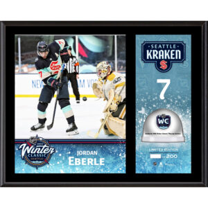 Jordan Eberle Seattle Kraken 2024 NHL Winter Classic Framed 12" x 15" Sublimated Plaque with Game-Used Ice - Limited Edition of 200