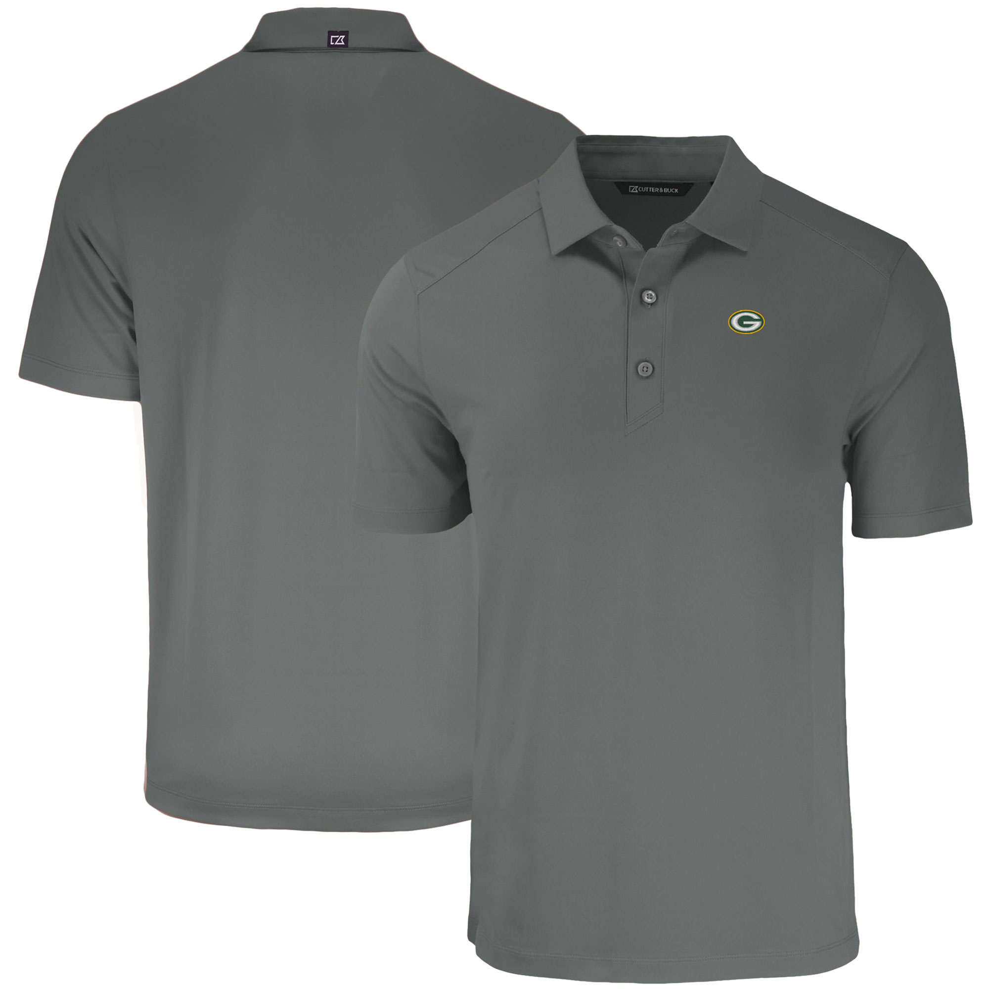 Men's Cutter & Buck Gray Green Bay Packers Forge Eco Stretch Recycled Polo