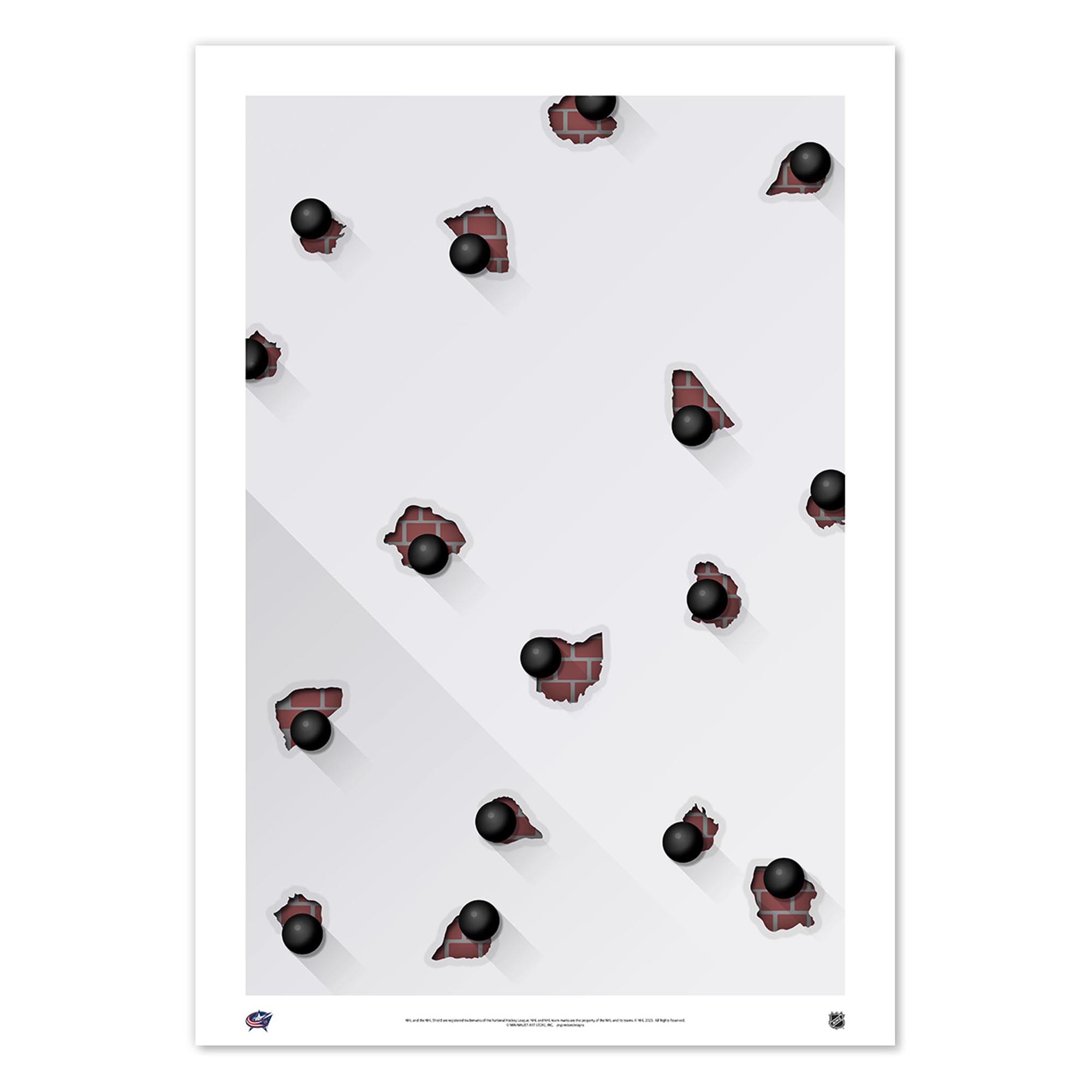 Columbus Blue Jackets 24" x 36" Minimalist Nationwide Arena Limited Edition Fine Art Print - Image 2