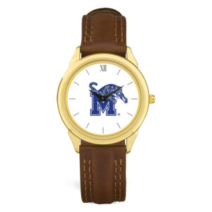 Men's Brown Memphis Tigers Leather Watch