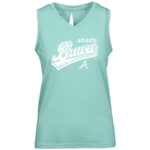 Women's Levelwear  Mint Atlanta Braves  Paisley Sweep V-Neck Tank Top