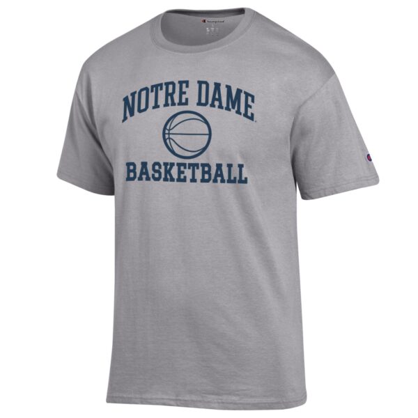 Men's Champion Heather Gray Notre Dame Fighting Irish Basketball Icon T-Shirt - Image 6
