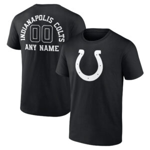 Men's  Black Indianapolis Colts Personalized Name & Number Monochrome T-Shirt