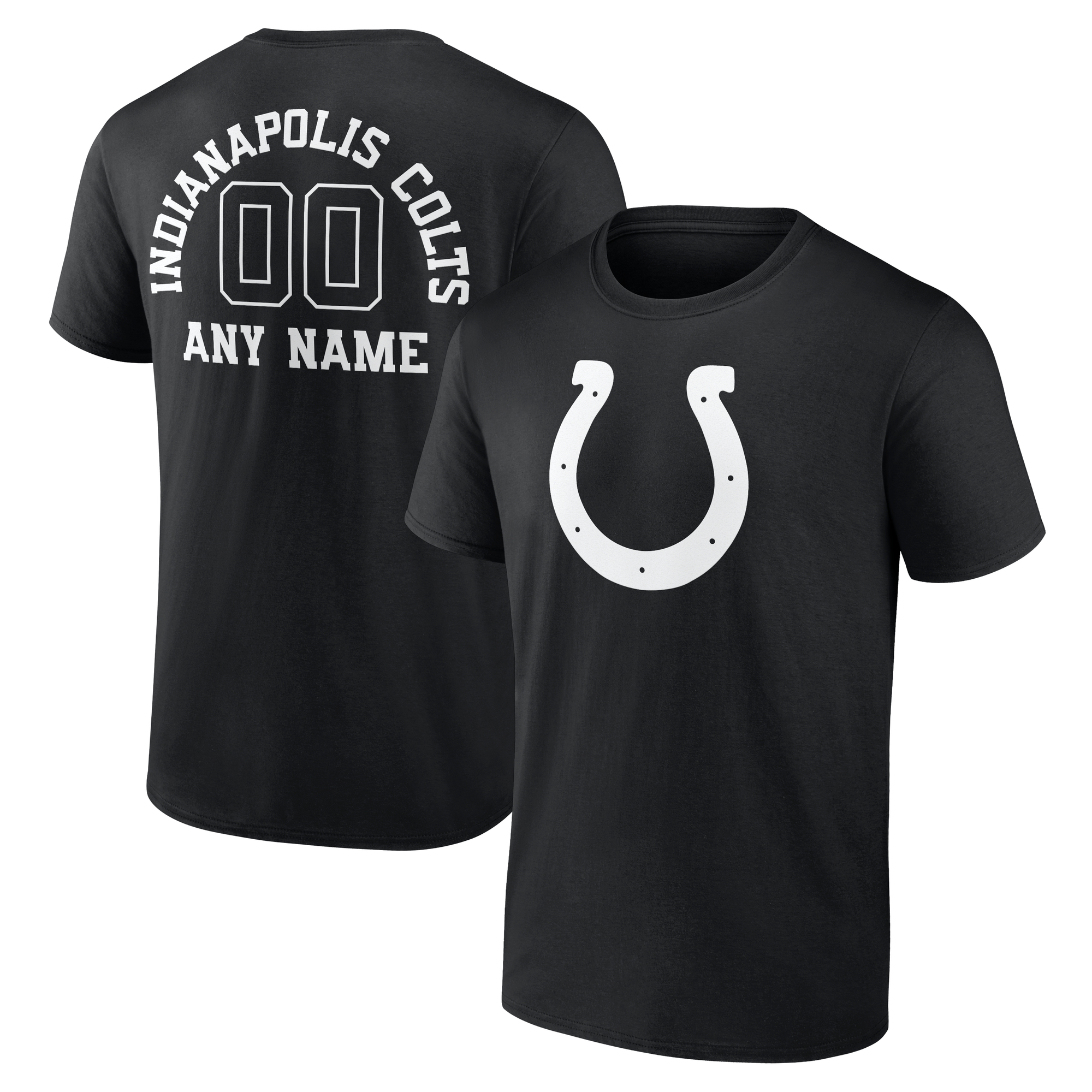 Men's Black Indianapolis Colts Personalized Name & Number Monochrome T-Shirt