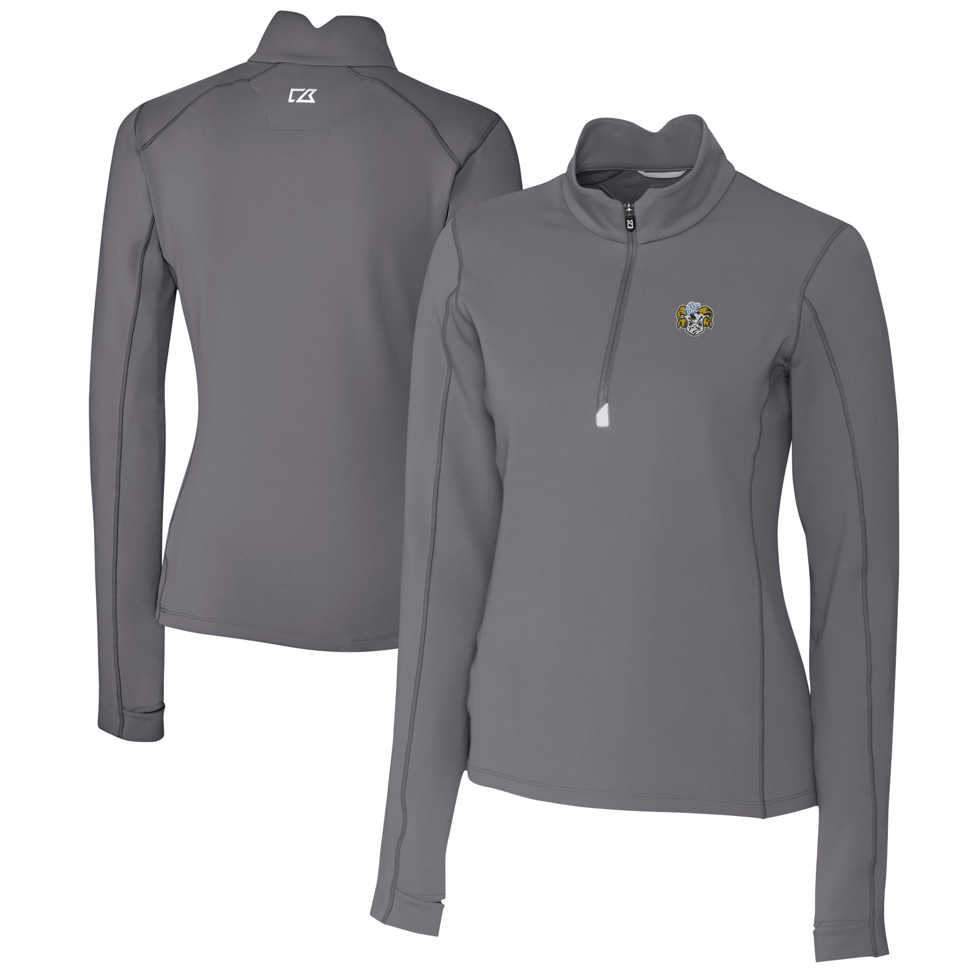 Women's Cutter & Buck Gray North Carolina Tar Heels Vault DryTec Traverse Stretch Quarter-Zip Top - Image 5