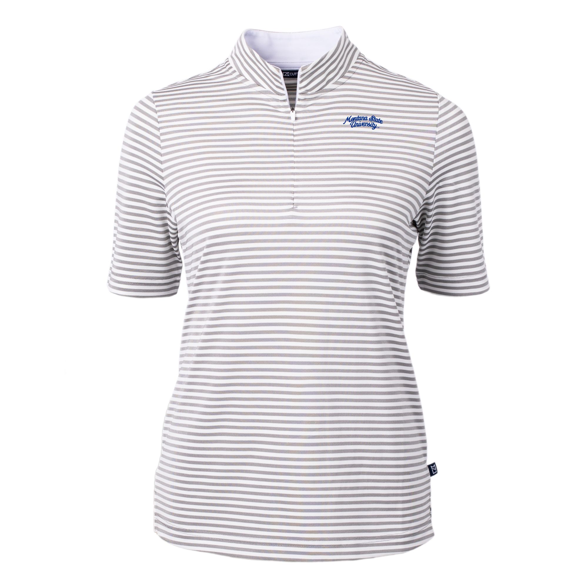 Women's Cutter & Buck Gray Montana State Bobcats Vault DryTec Virtue Eco Pique Stripe Recycled Top - Image 6