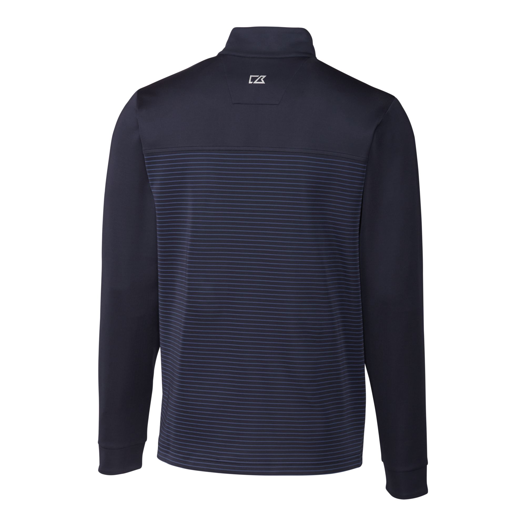 Men's Cutter & Buck Navy Citadel Bulldogs Vault DryTec Traverse Stripe Stretch Quarter-Zip Pullover - Image 8
