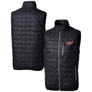 Men's Cutter & Buck  Navy Dayton Flyers Vault Rainier PrimaLoft Eco Insulated Full-Zip Puffer Vest