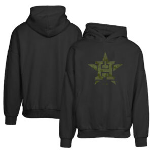 Men's Levelwear Black Houston Astros Contact Digital Camo Pullover Hoodie