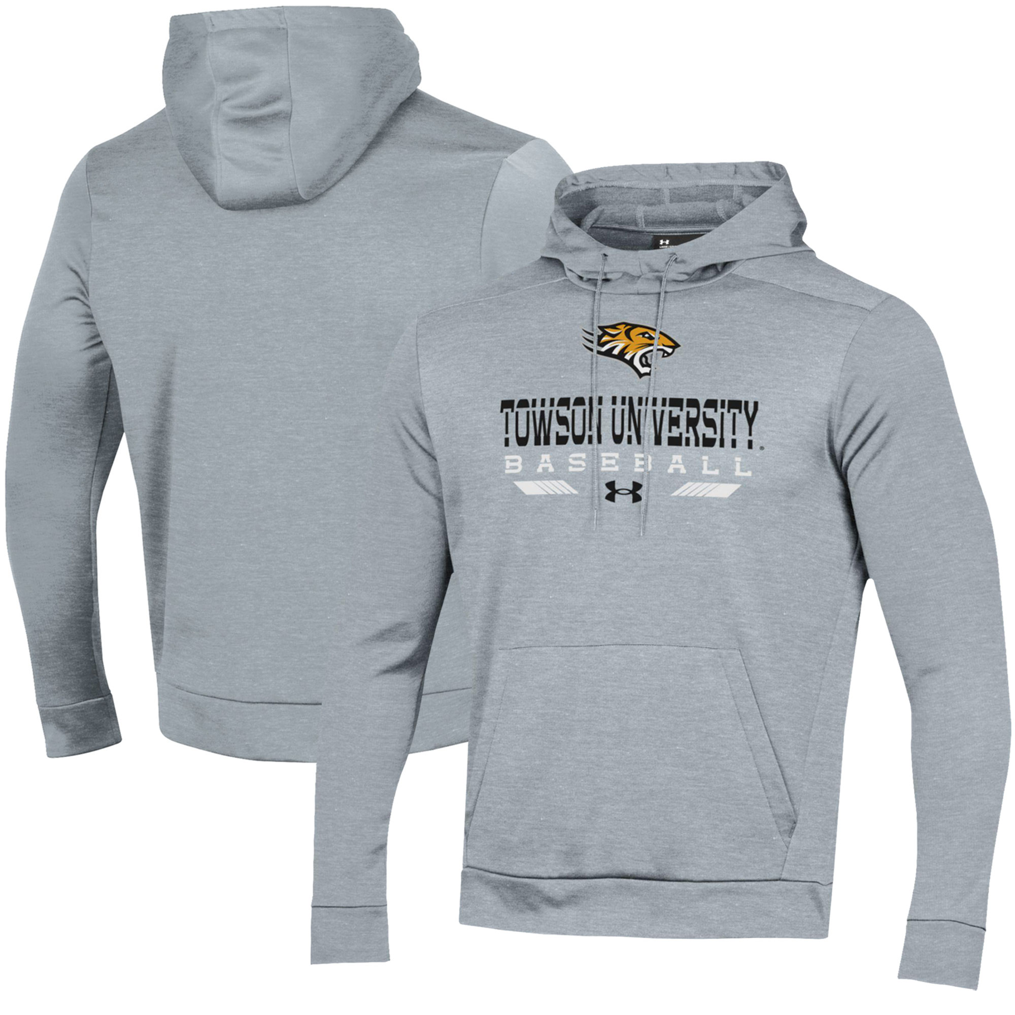 Men's Under Armour Gray Towson Tigers Baseball Pullover Hoodie - Image 2