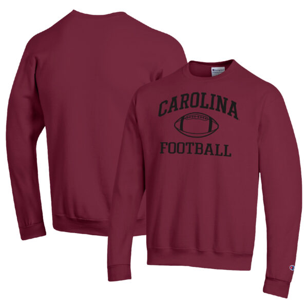 Men's Champion Garnet South Carolina Gamecocks Football Icon Pullover Sweatshirt - Image 2