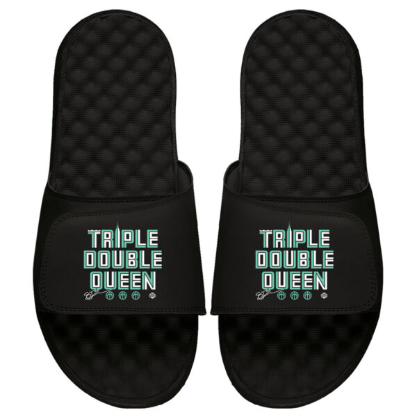 Youth ISlide Sabrina Ionescu Black New York Liberty Triple Double Queen Slide Sandals