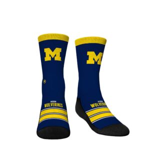 Youth Rock Em Socks Michigan Wolverines Gametime Stripe Crew Socks