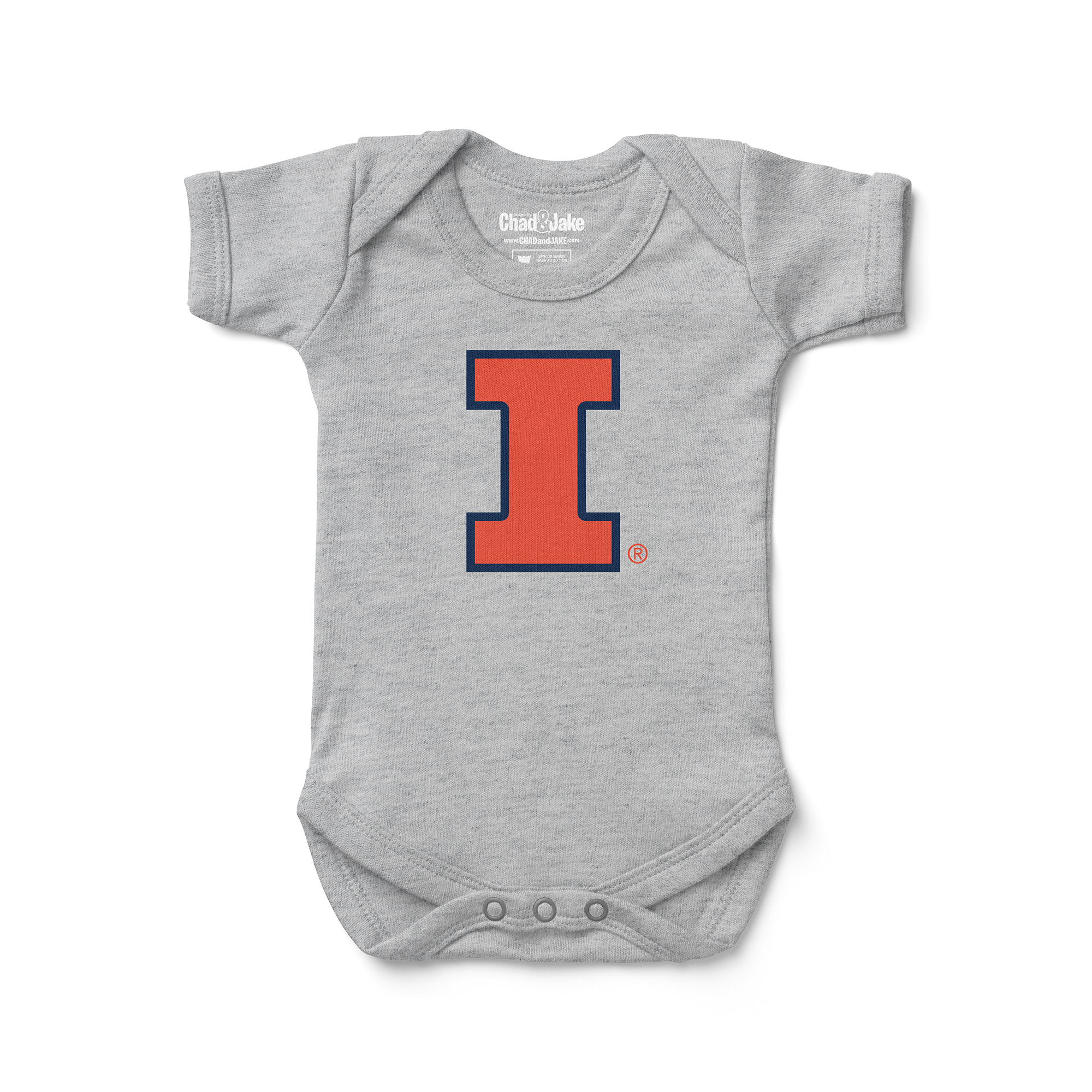 Infant Chad & Jake Heather Gray Illinois Fighting Illini Primary Logo Bodysuit