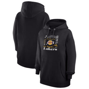 Women's G-III 4Her by Carl Banks Black Los Angeles Lakers Team Collage Graphic Fleece Pullover Hoodie