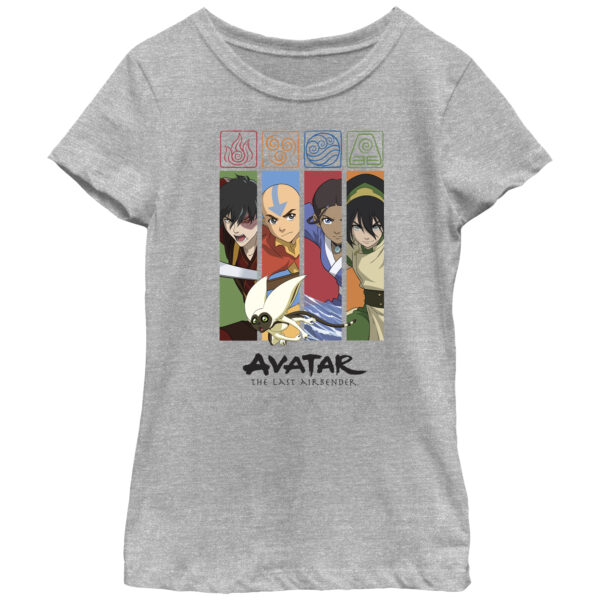 Girls Youth Mad Engine Heather Gray Avatar: The Last Airbender Benders T-Shirt