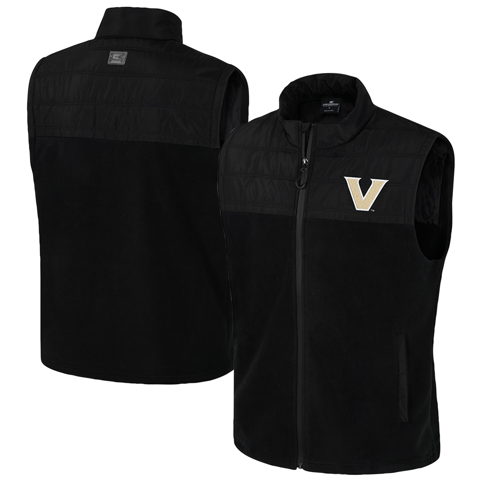 Men's Colosseum Black Vanderbilt Commodores Block The Sun Full-Zip Vest