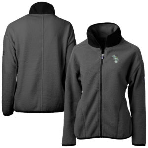 Women's Cutter & Buck Charcoal Athletics Cascade Eco Sherpa Full-Zip Fleece Jacket