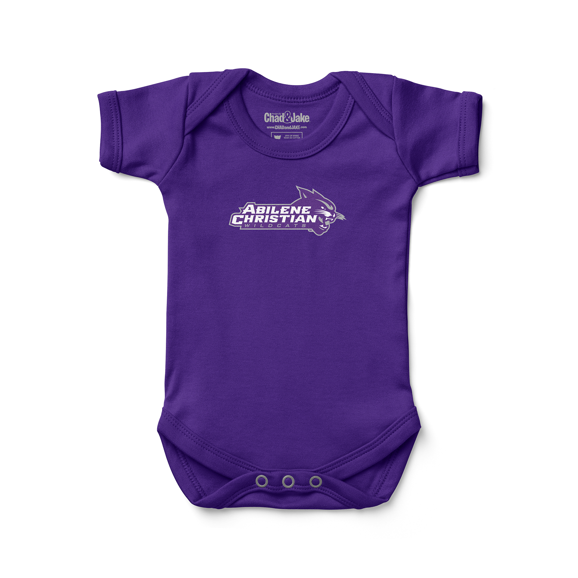 Newborn & Infant Chad & Jake Purple Abilene Christian University Wildcats Wordmark Logo Bodysuit