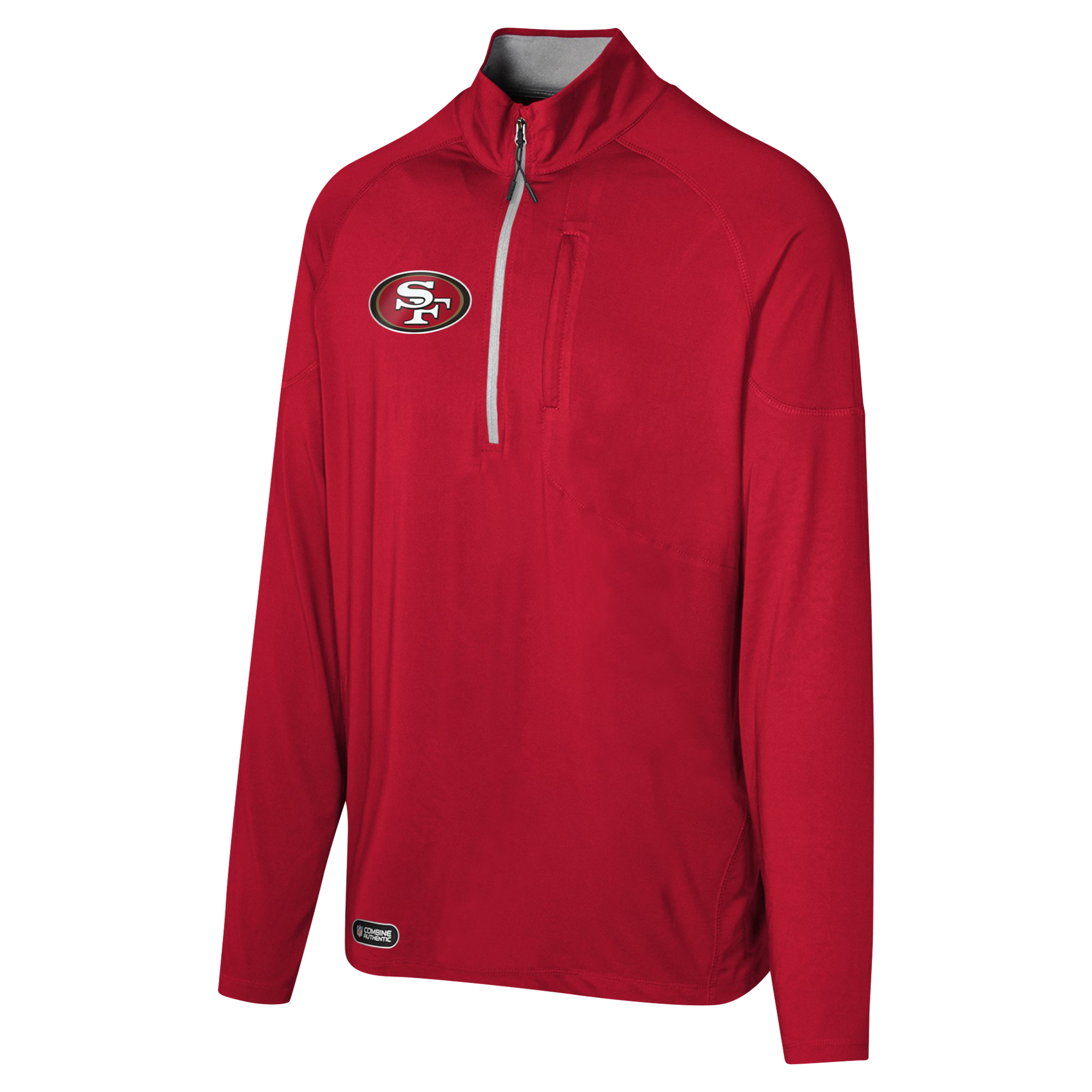 Men's Scarlet San Francisco 49ers Grind Iron Quarter-Zip Top - Image 6