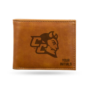 Brown Central Connecticut State Blue Devils Personalized Billfold Wallet