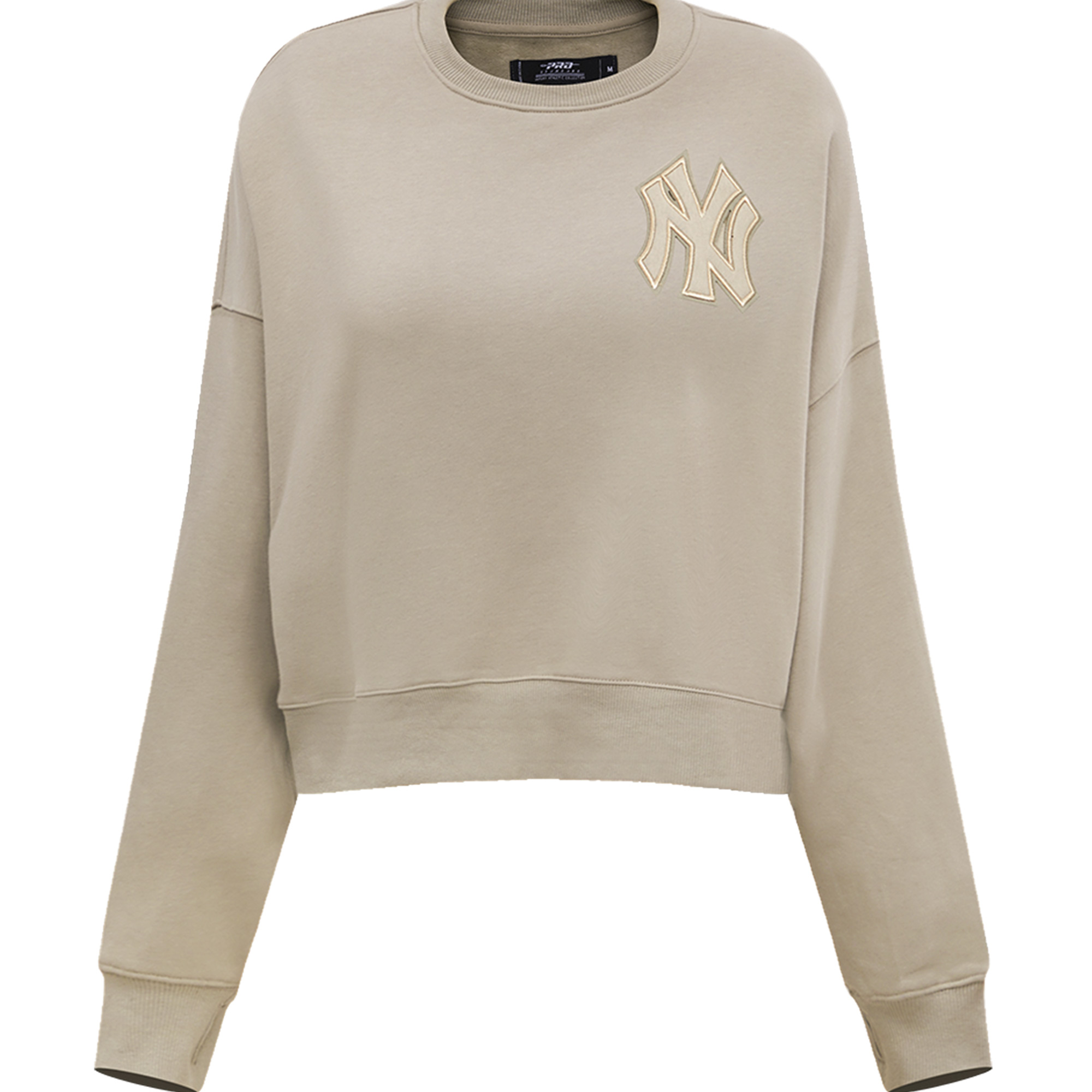 Women's Pro Standard Taupe New York Yankees Fleece Pullover Sweatshirt - Image 6