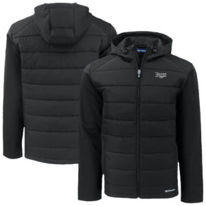 Men's Cutter & Buck Black Tampa Bay Rays Evoke Hybrid Eco Softshell Recycled Full-Zip Hoodie Jacket