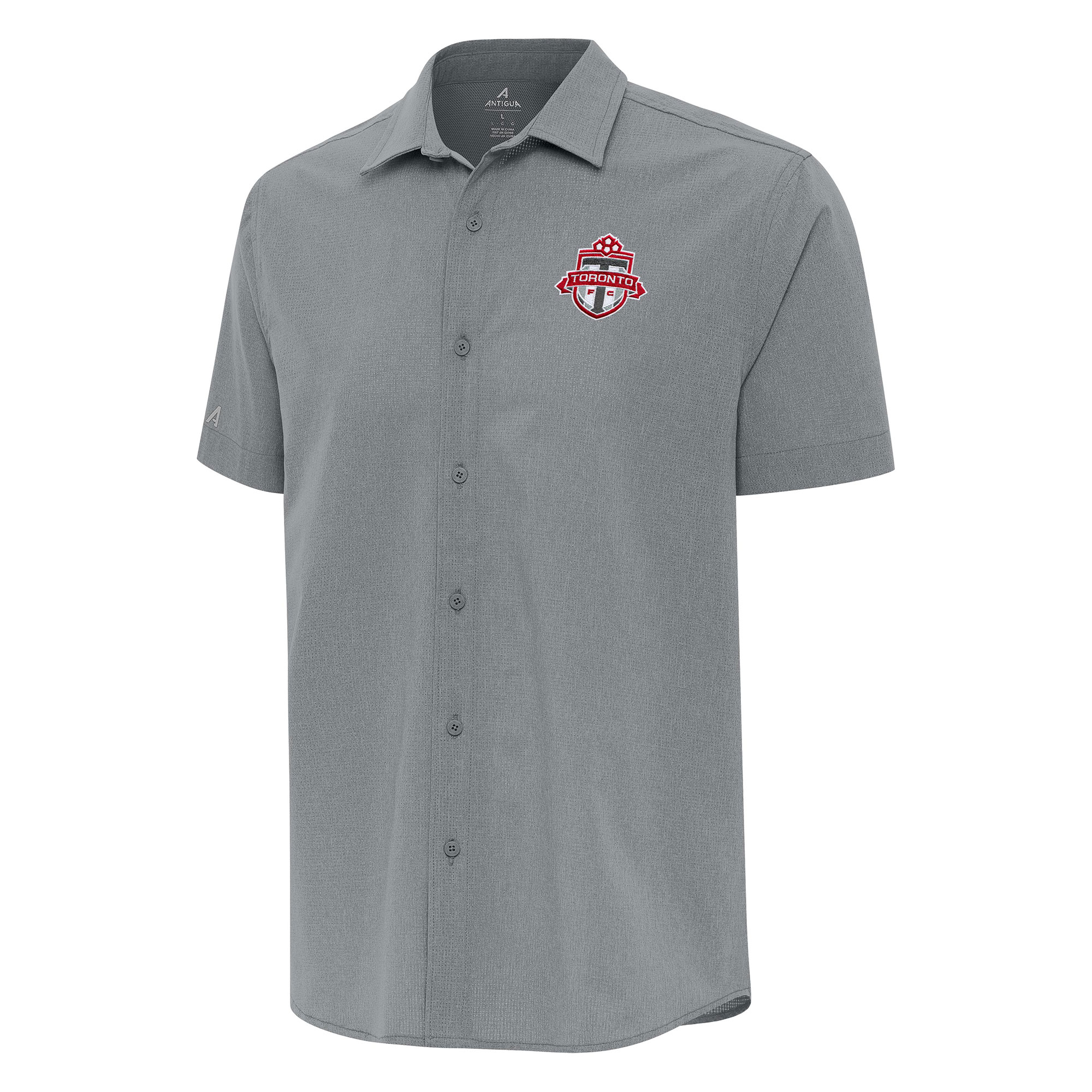 Men's Antigua Gray Toronto FC Activate Woven Button-Up Shirt