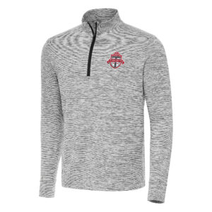Men's Antigua Heather Black/White Toronto FC Cause Quarter-Zip Top