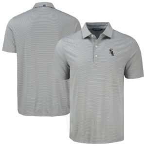 Men's Cutter & Buck Gray Chicago White Sox Forge Eco Fine Line Stripe Polo