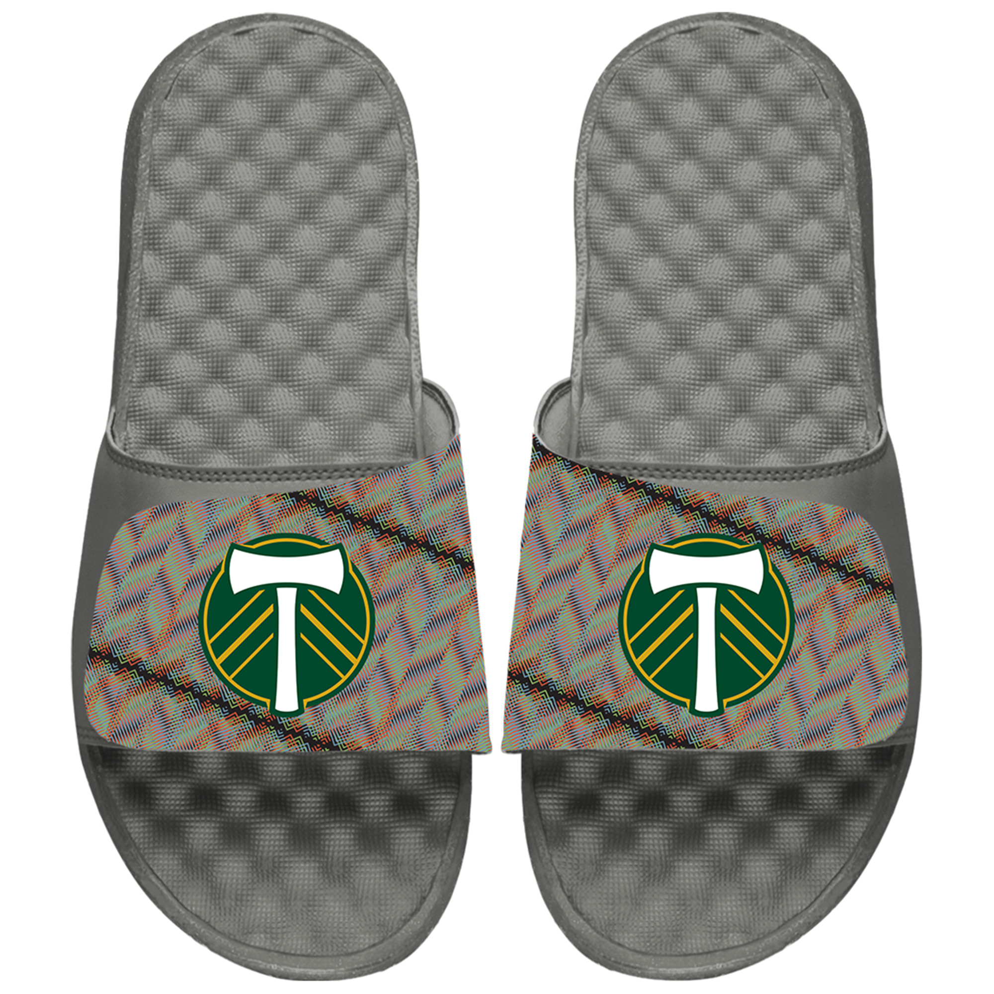 Unisex ISlide Gray Portland Timbers 2024 Hispanic Heritage Side Sandals