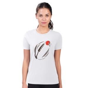 Women's G-III 4Her by Carl Banks White Cleveland Browns Subtle Football Fitted T-Shirt
